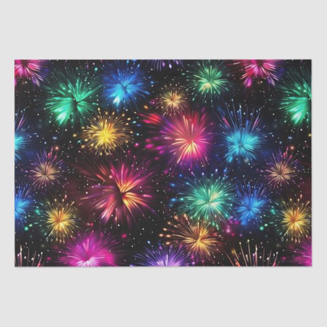 Papier Mousseline Elégant arc-en-ciel feux sur Arrière - plan noir (Recto)