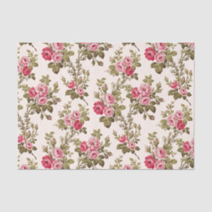 Papier Mousseline Élégant Arrière - plan Vintage rose Roses-Buff