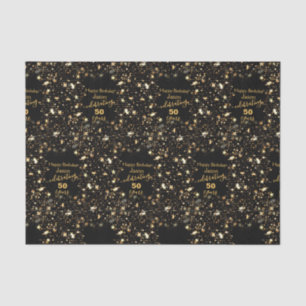 Papier Mousseline Elégant Black and Gold 50e anniversaire