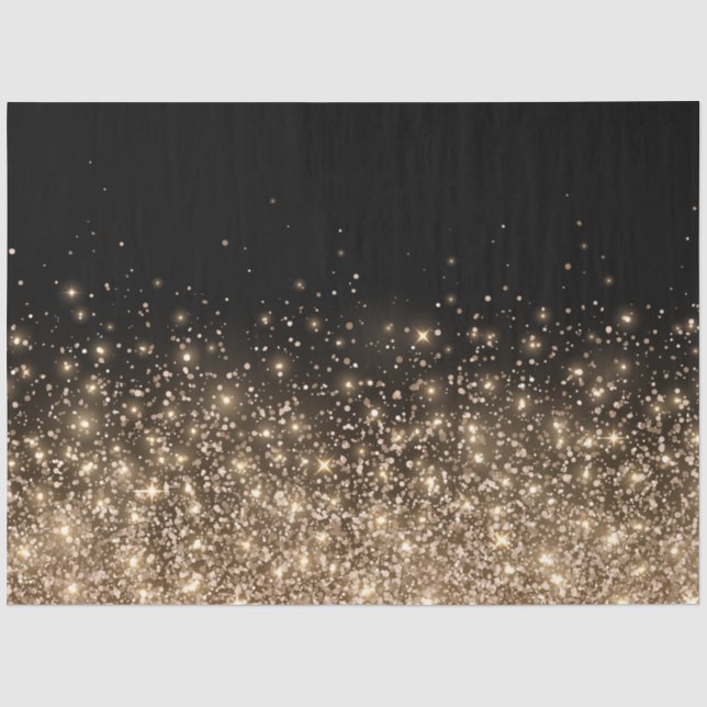 Papier Mousseline Elégant Black Gold Bronze Parties scintillant vaca (Recto)