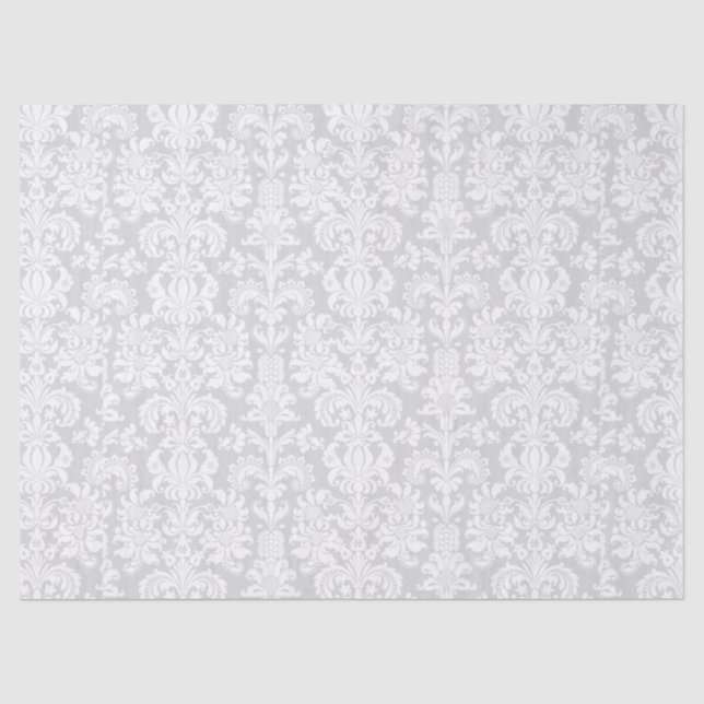 Papier Mousseline Élégant blanc des Damas florales sur l'Arrière - p (Recto)