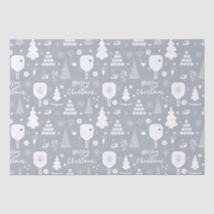 Papier Mousseline Elégant blanc & gris Joyeux Noël