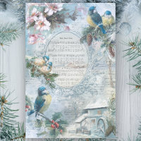 Elégant bleu de Noël et découpage de musique