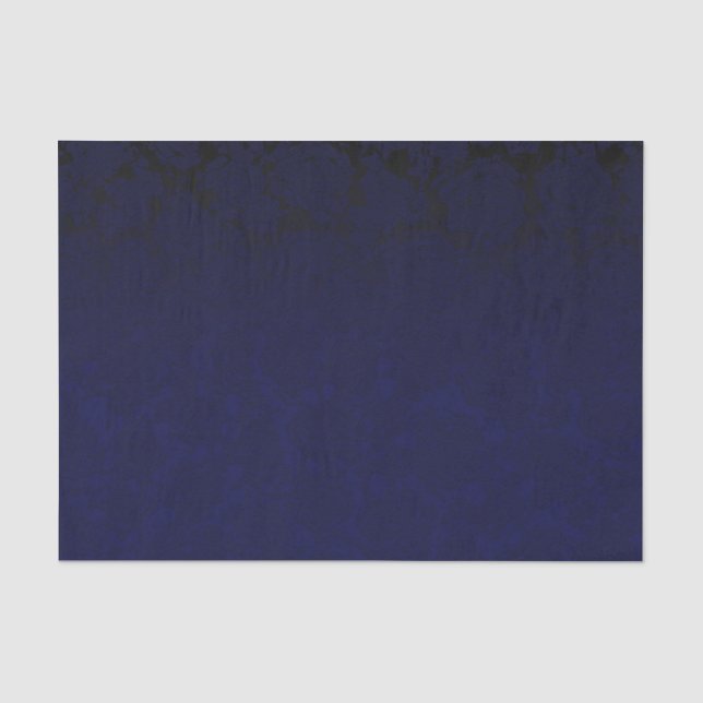 Papier Mousseline Élégant bleu marine Flore foncé motif papier de ti (Recto)