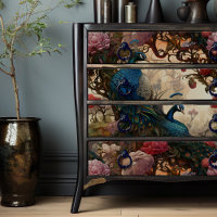 Élégant Boho Vintage victorien Peacocks Découpage