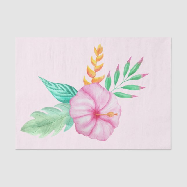 Papier Mousseline Elégant Bouquet tropical hawaïen exotique (Recto)