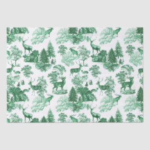 Papier Mousseline Elégant Cerf vert de Toile Vintage dans le bois