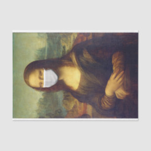Papier Mousseline Élégant Chic Green Mona Lisa Covid 19 Peinture