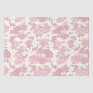 Papier Mousseline Elégant Chic Rose Toile Cerf Boodland