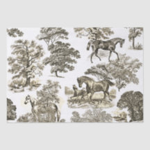 Élégant Chic Rustique Horses Toile Beige