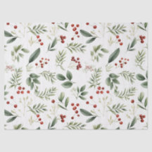 Elegant Christmas Greenery & Red Berries Holiday