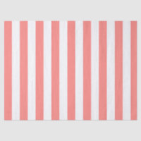 Élégant corail blanc Motif rayé