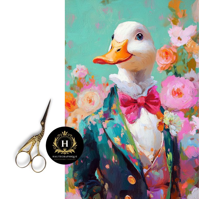 Papier Mousseline Élégant Dapper Duck Whimsical Decoupage (Créateur téléchargé)
