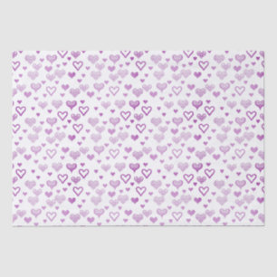 Papier Mousseline Élégant Décoratif Vintage Coeurs pourpres Motif