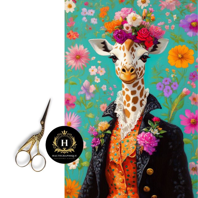 Papier Mousseline Élégant découpage de girafes florales (Créateur téléchargé)