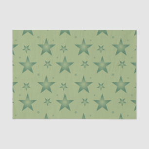 Papier Mousseline Élégant et élégant Olive Stars sur Sage Green
