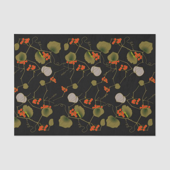Papier Mousseline Élégant floral asiatique (Recto)