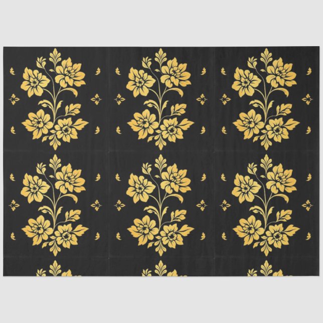 Papier Mousseline Elégant Floral Luxe Collection Moderne (Recto)