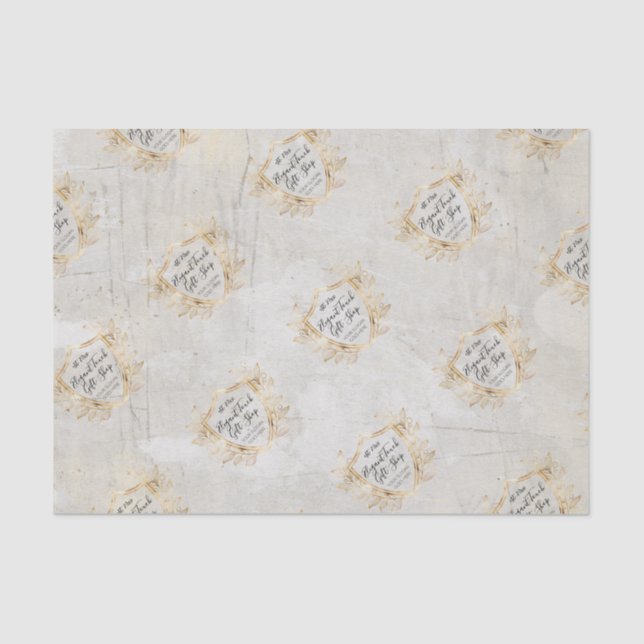 Papier Mousseline Élégant Gold Shield Entreprise Marque d'entreprise (Recto)