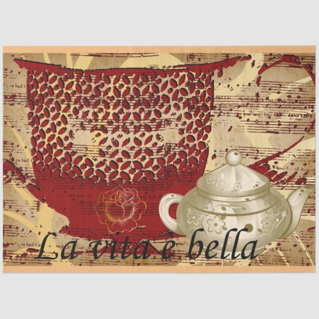 Papier Mousseline Élégant Gold Vintage Vacances (Recto)