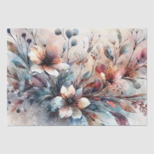 Papier Mousseline Élégant hiver rustique Vintage inspiré Floral