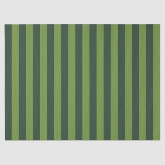 Papier Mousseline Elégant Hunter Green Garden Green Stripe (Recto)