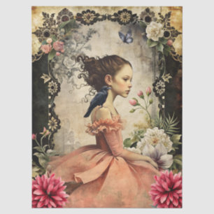 Papier Mousseline Élégant Jardin Floral de Goth Girl Victorian