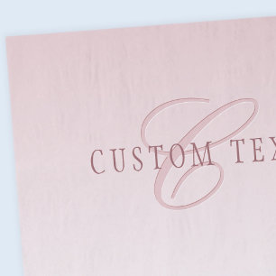 Papier Mousseline Élégant lettrage et monogramme   Rose Ombre