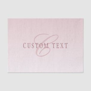 Papier Mousseline Élégant lettrage et monogramme   Rose Ombre