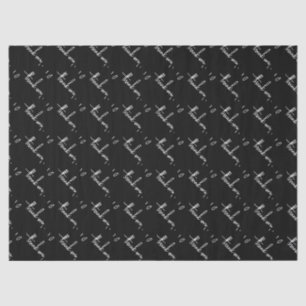 Papier Mousseline Élégant Merci noir simple Petite entreprise