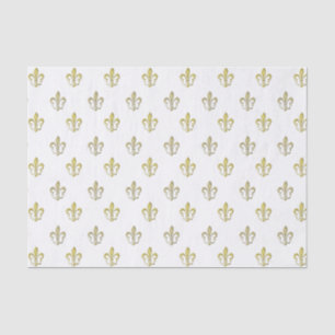 Papier Mousseline Elégant métal or Fleurs de lys Tissu Papier