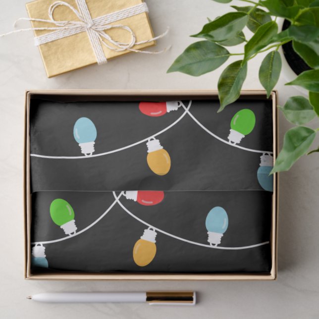 Papier Mousseline Elegant Minimalist Christmas Lights (Cadeau)