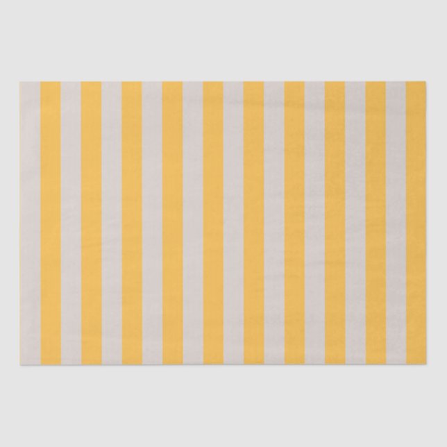 Papier Mousseline Élégant minimaliste Yellow White Stripes Motif (Recto)