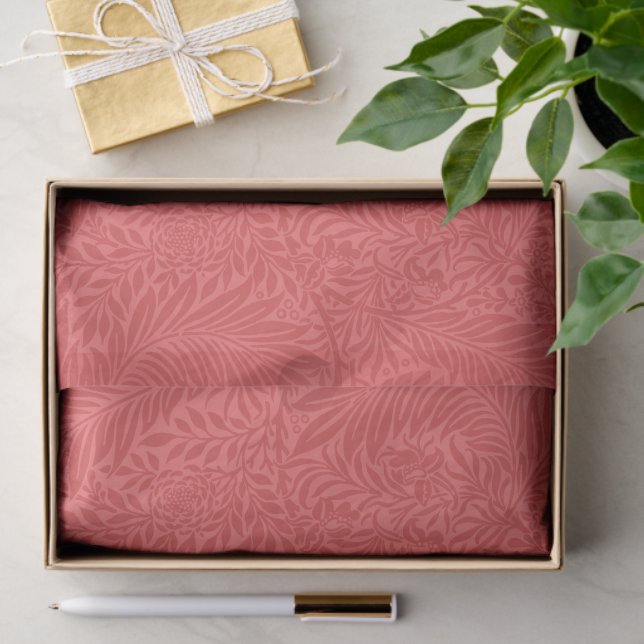 Papier Mousseline Élégant modèle moderne rouge floral (Cadeau)
