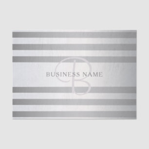 Papier Mousseline Élégant Monogramme Faux Gris Argent Gris Gris