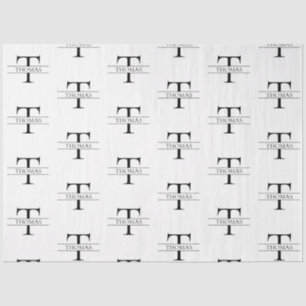 Papier Mousseline Élégant Monogramme personnalisé Motif de nom perso