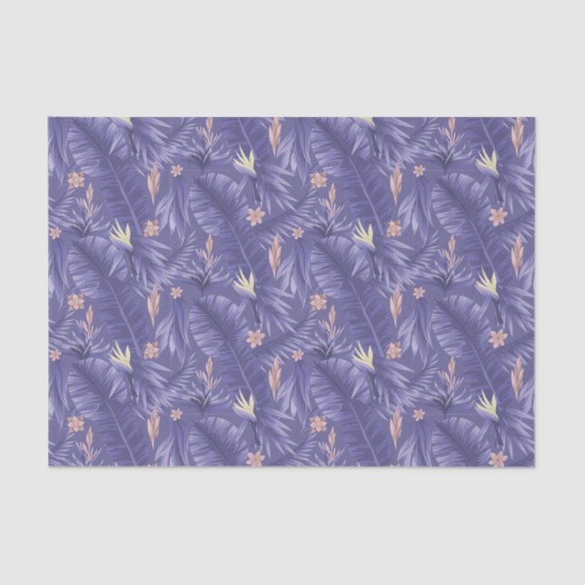 Papier Mousseline élégant motif à carreaux fleuris periwinkle (Recto)