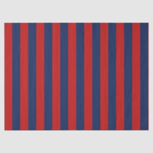 Papier Mousseline Élégant Motif Bleu et Rouge rayé