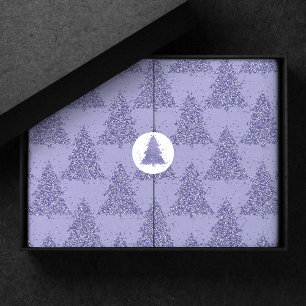 Papier Mousseline Élégant Motif d'arbre   Charmante Lavande Noël