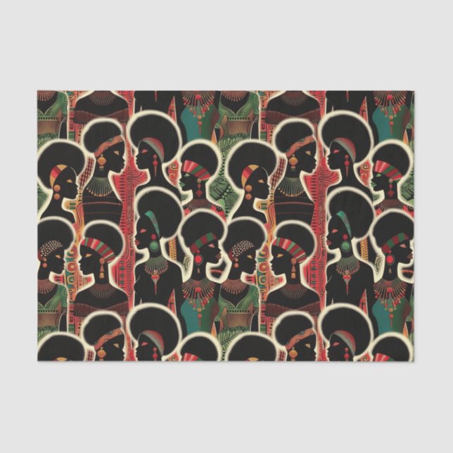 Papier Mousseline Élégant Motif ethnique africain (Recto)