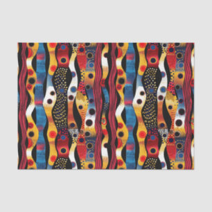 Papier Mousseline Élégant Motif ethnique africain aux couleurs audac