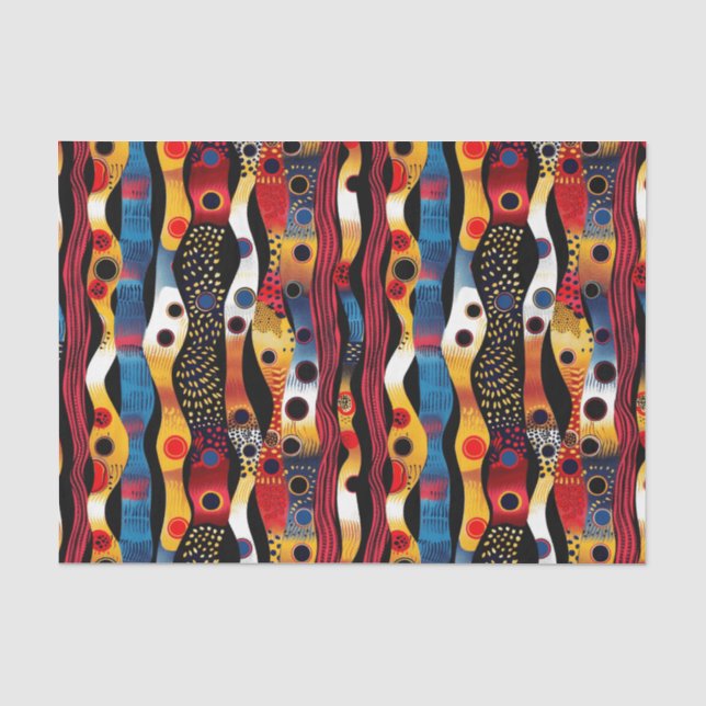 Papier Mousseline Élégant Motif ethnique africain aux couleurs audac (Recto)