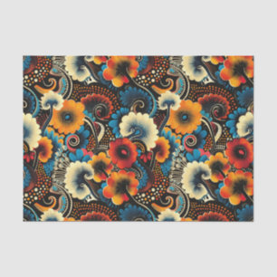Papier Mousseline Élégant Motif ethnique africain dans des tons rich
