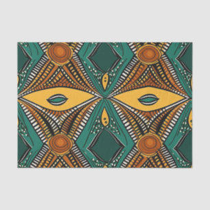 Papier Mousseline Élégant Motif ethnique africain dans les tons rich