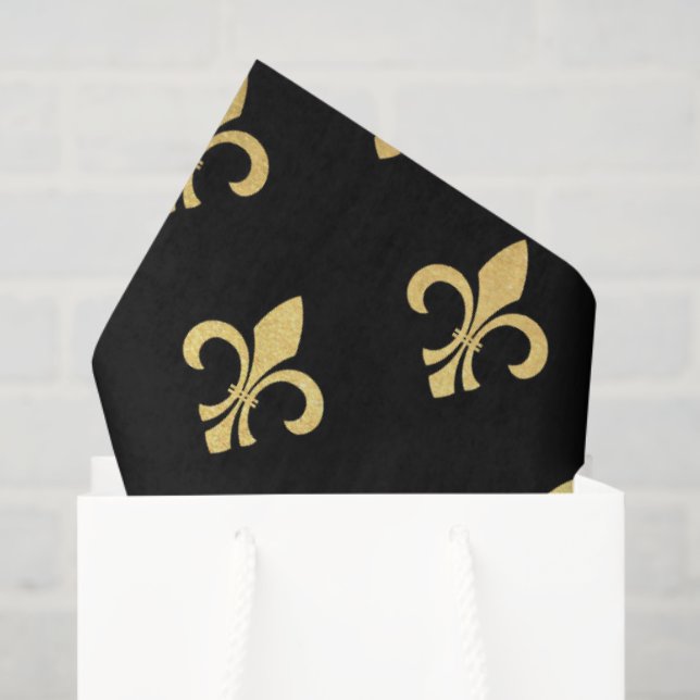 Papier Mousseline élégant motif Fleur De Lis (Sac cadeau)