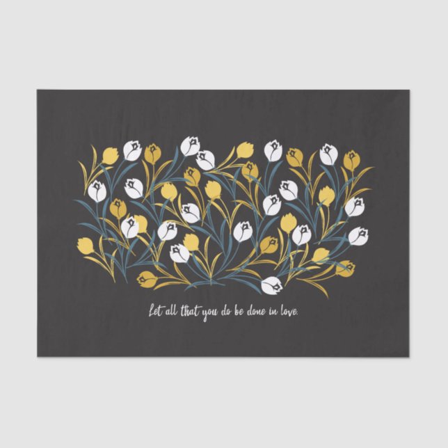 Papier Mousseline Élégant motif floral de Tulipe (Recto)