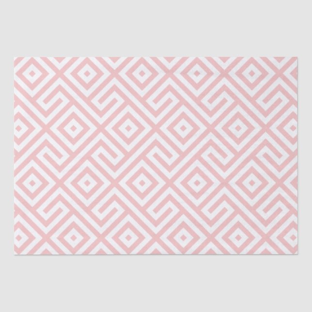 Papier Mousseline Élégant Motif géométrique Abstrait rose rétro (Recto)