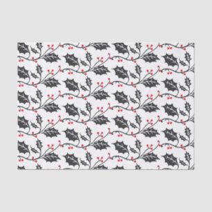 Papier Mousseline Élégant Motif moderne rouge et noir Holly