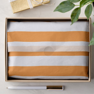 Papier Mousseline Élégant Motif rayé blanc et orange clair