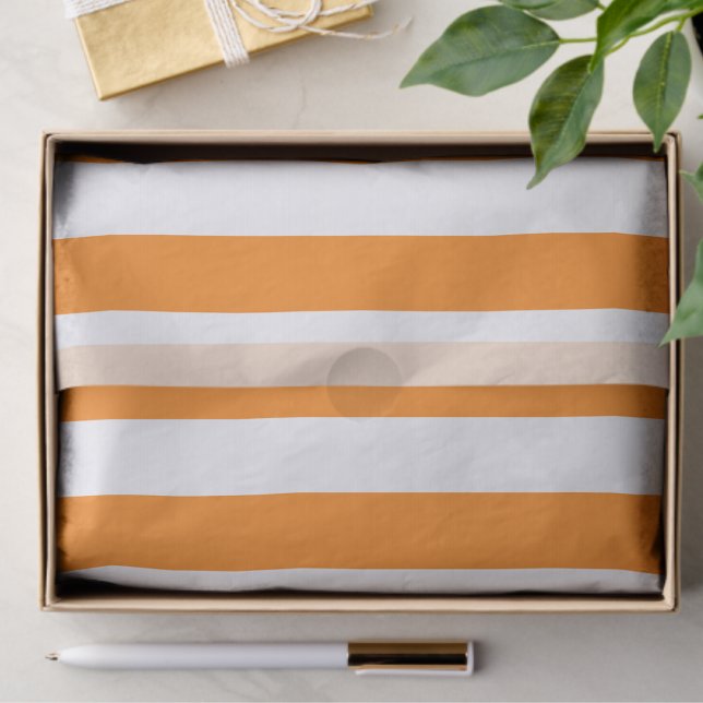 Papier Mousseline Élégant Motif rayé blanc et orange clair (Créateur téléchargé)